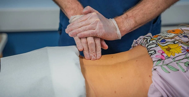 Person with back pain