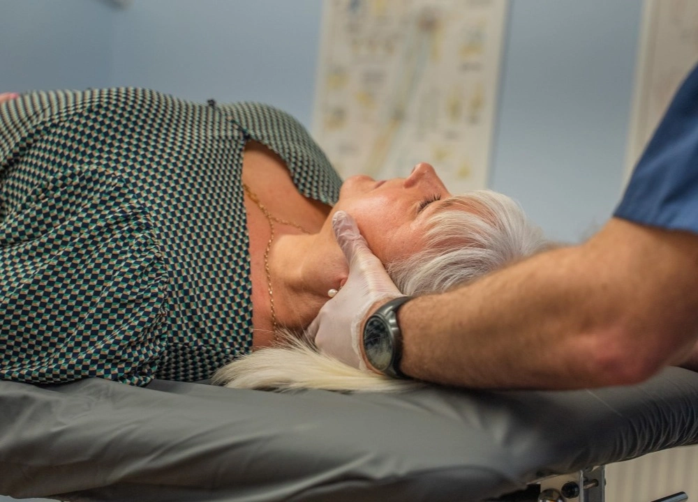 Person with neck pain